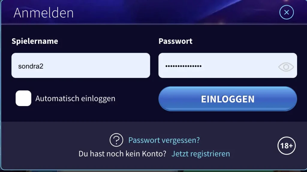 Anmelden bei GameTwist Casino